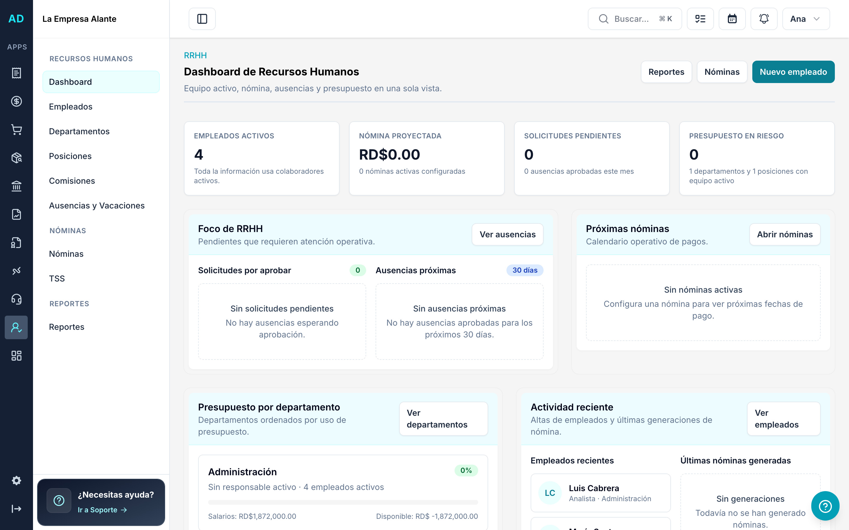 Equipo y nómina